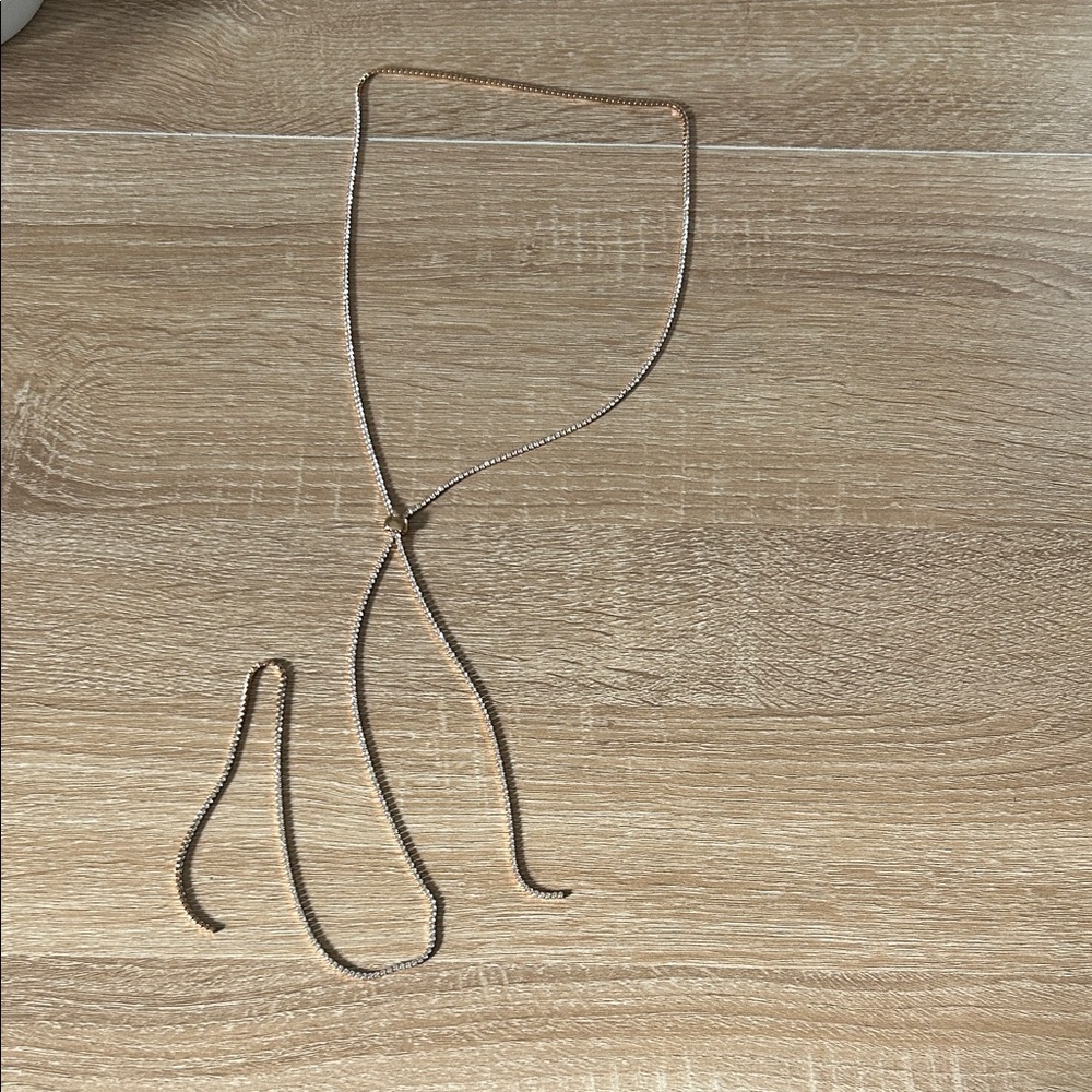 Elegant Gold-Tone Adjustable Lariat Necklace